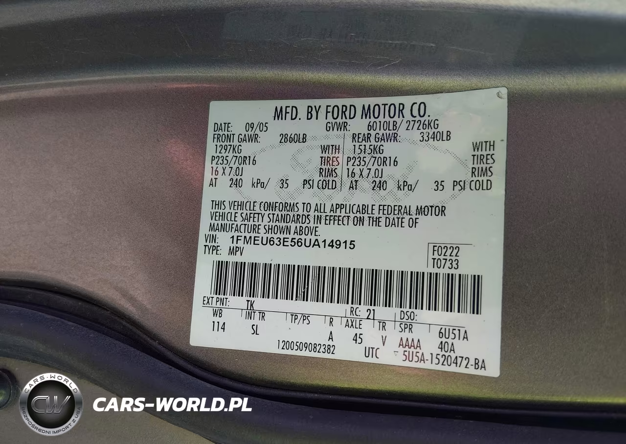 2006 Ford Explorer Xlt VIN:1FMEU63E56UA14915 - 9