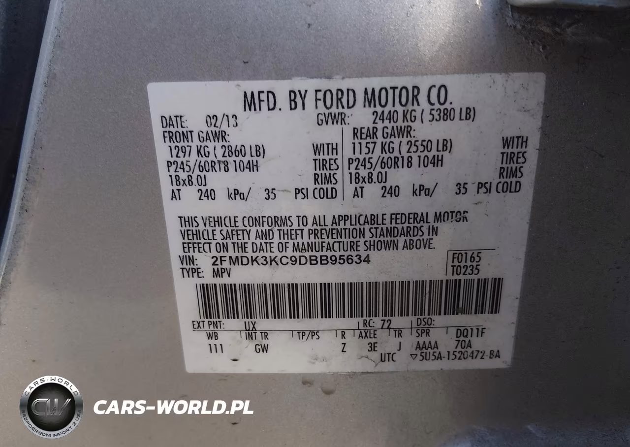 2013 Ford Edge Limited VIN:2FMDK3KC9DBB95634 - 9
