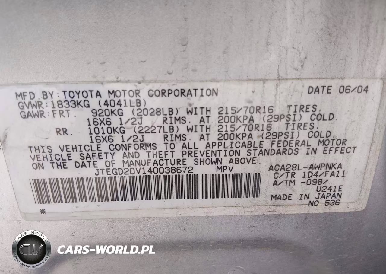 2004 Toyota Rav4 VIN:JTEGD20V140038672 - 9