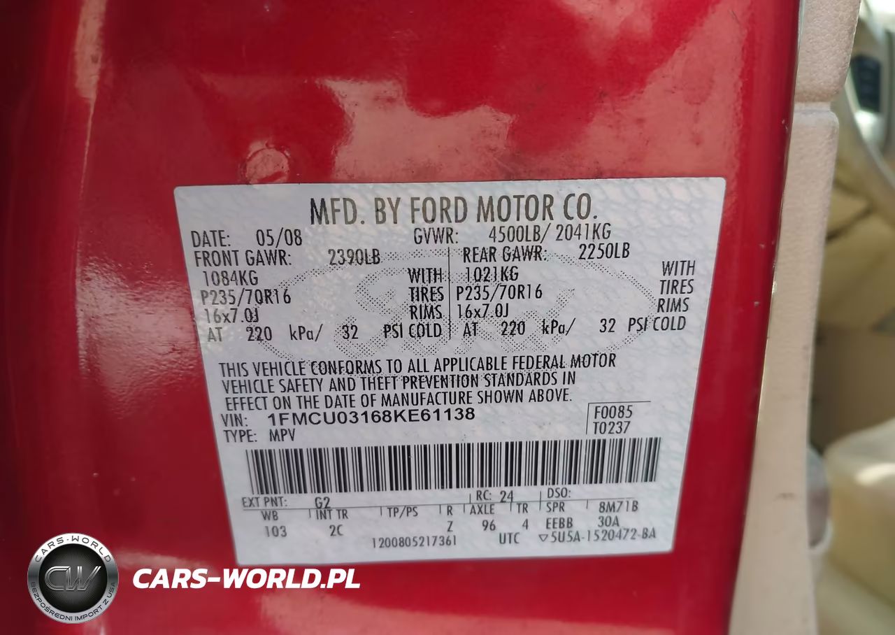 2008 Ford Escape Xlt VIN:1FMCU03168KE61138 - 9