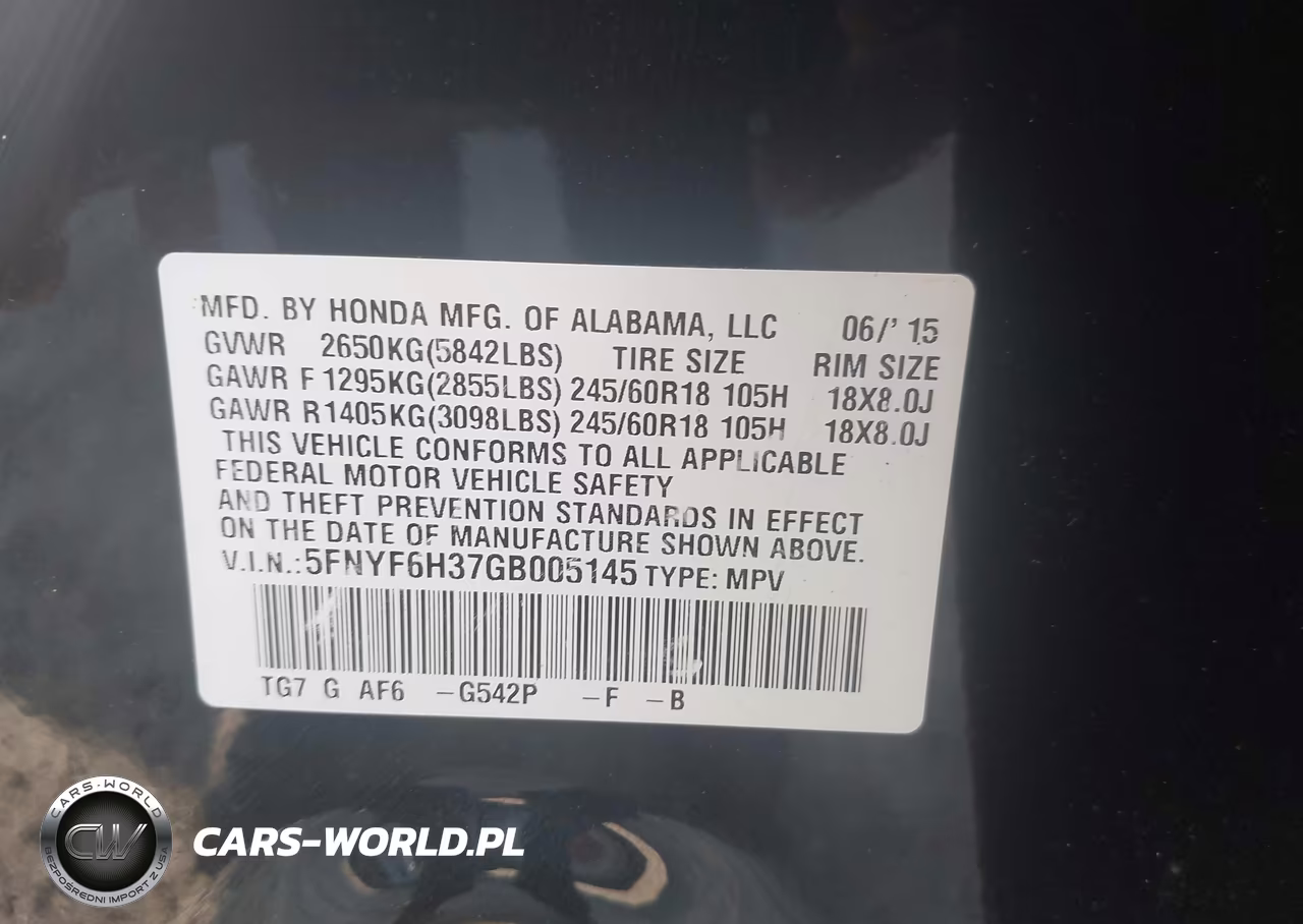 2016 Honda Pilot Ex VIN:5FNYF6H37GB005145 - 9