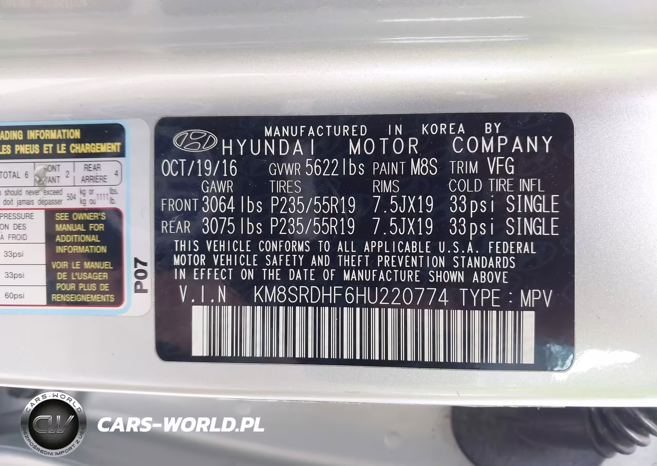2017 Hyundai Santa Fe Limited Ultimate VIN:KM8SRDHF6HU220774 - 9