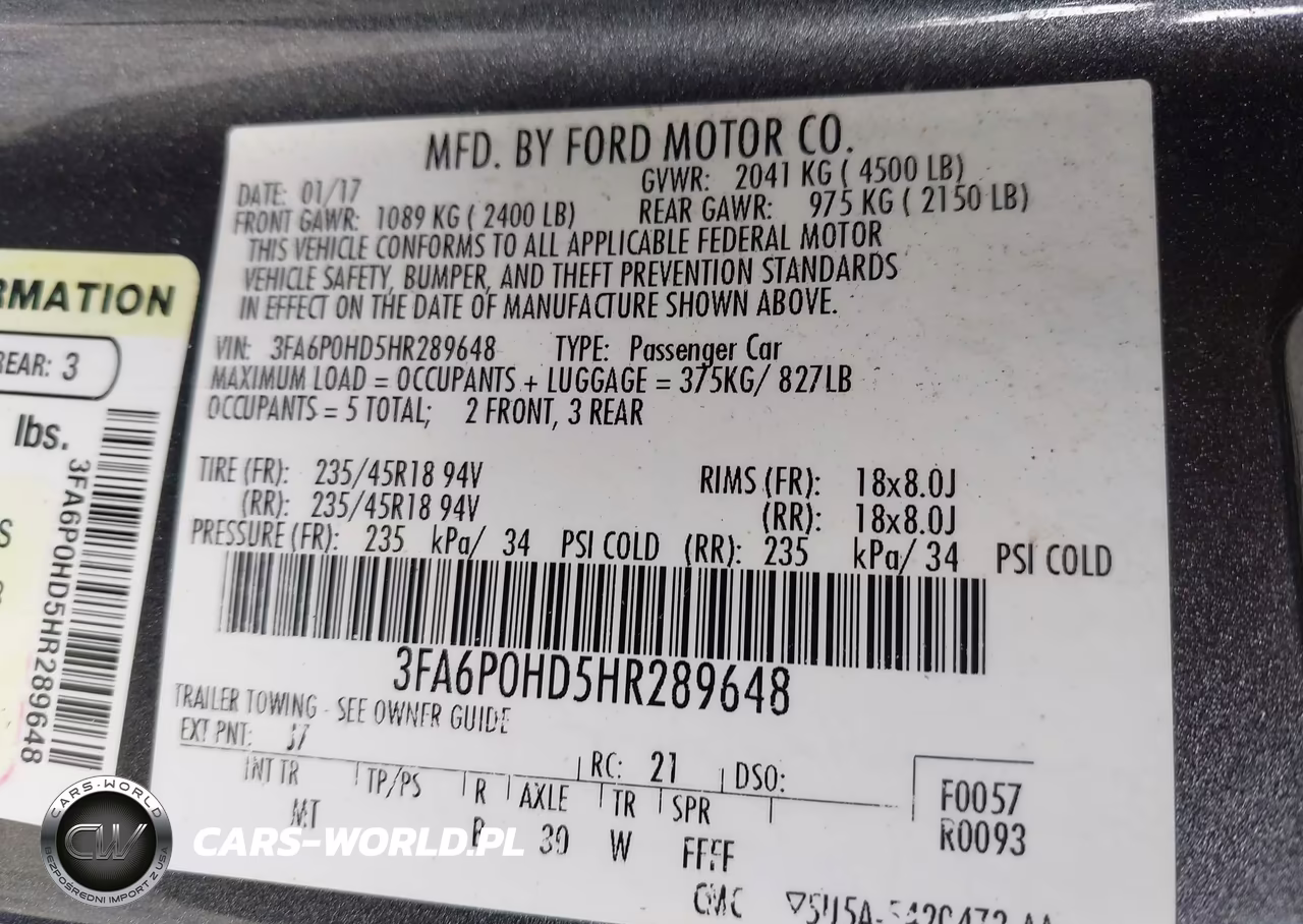 2017 Ford Fusion Se VIN:3FA6P0HD5HR289648 - 9