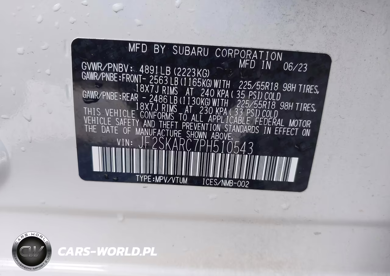2023 Subaru Forester Touring VIN:JF2SKARC7PH510543 - 9