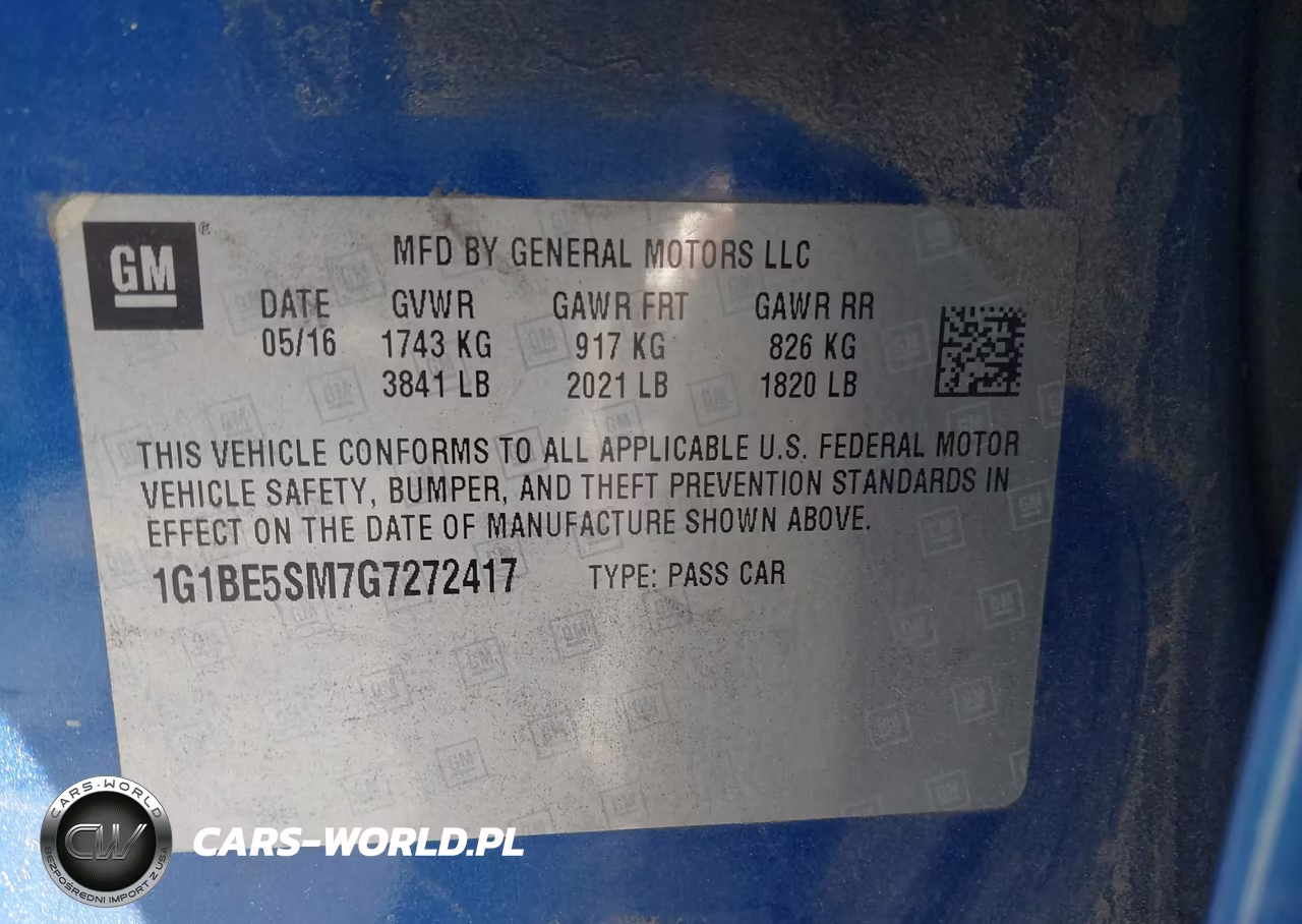 2016 Chevrolet Cruze Lt Auto VIN:1G1BE5SM7G7272417 - 9