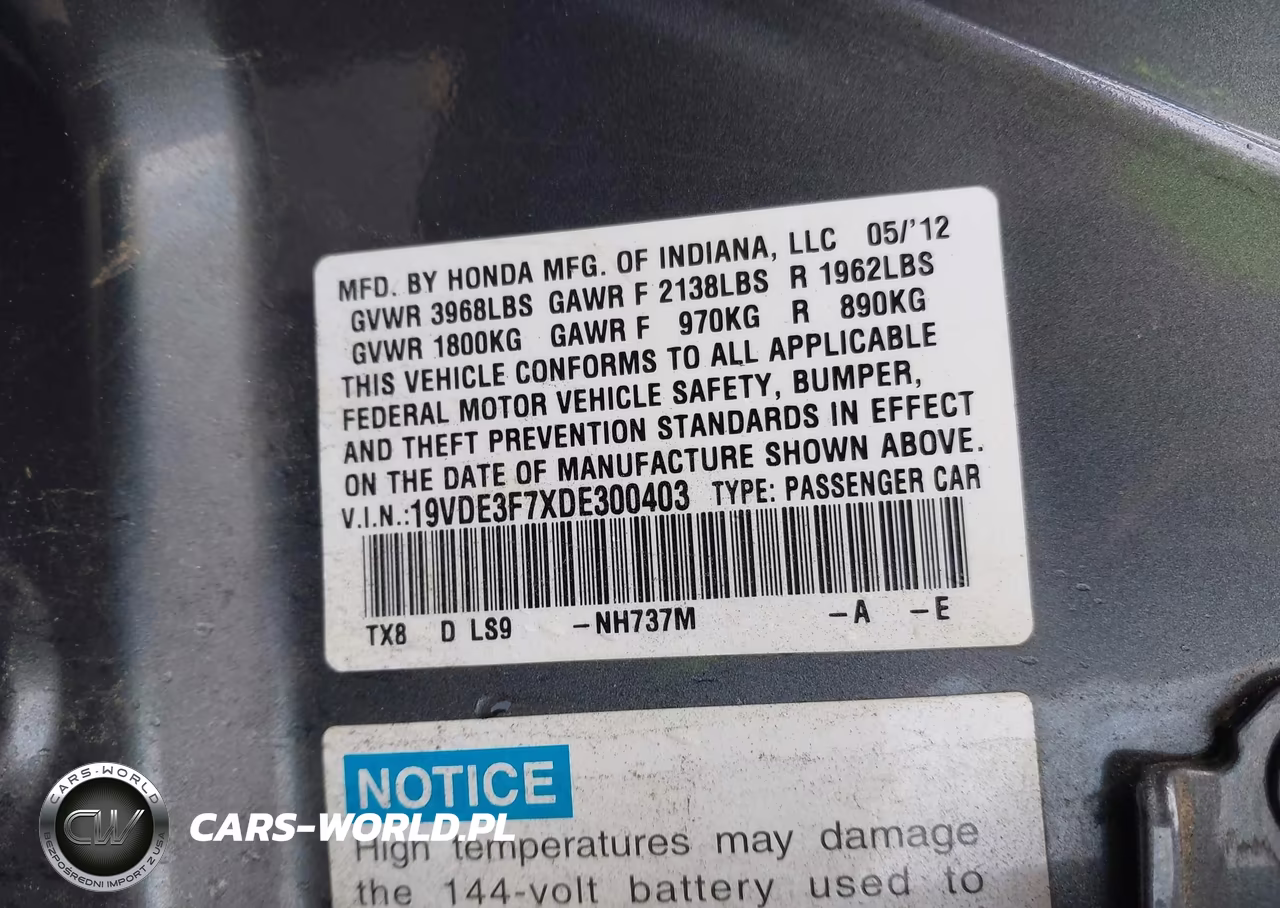 2013 Acura Ilx Hybrid 1.5L VIN:19VDE3F7XDE300403 - 9