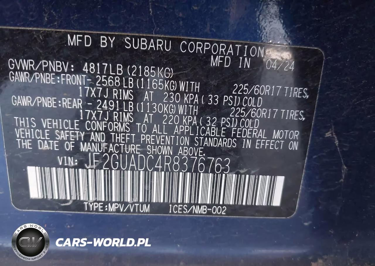 2024 Subaru Crosstrek Premium VIN:JF2GUADC4R8376763 - 9