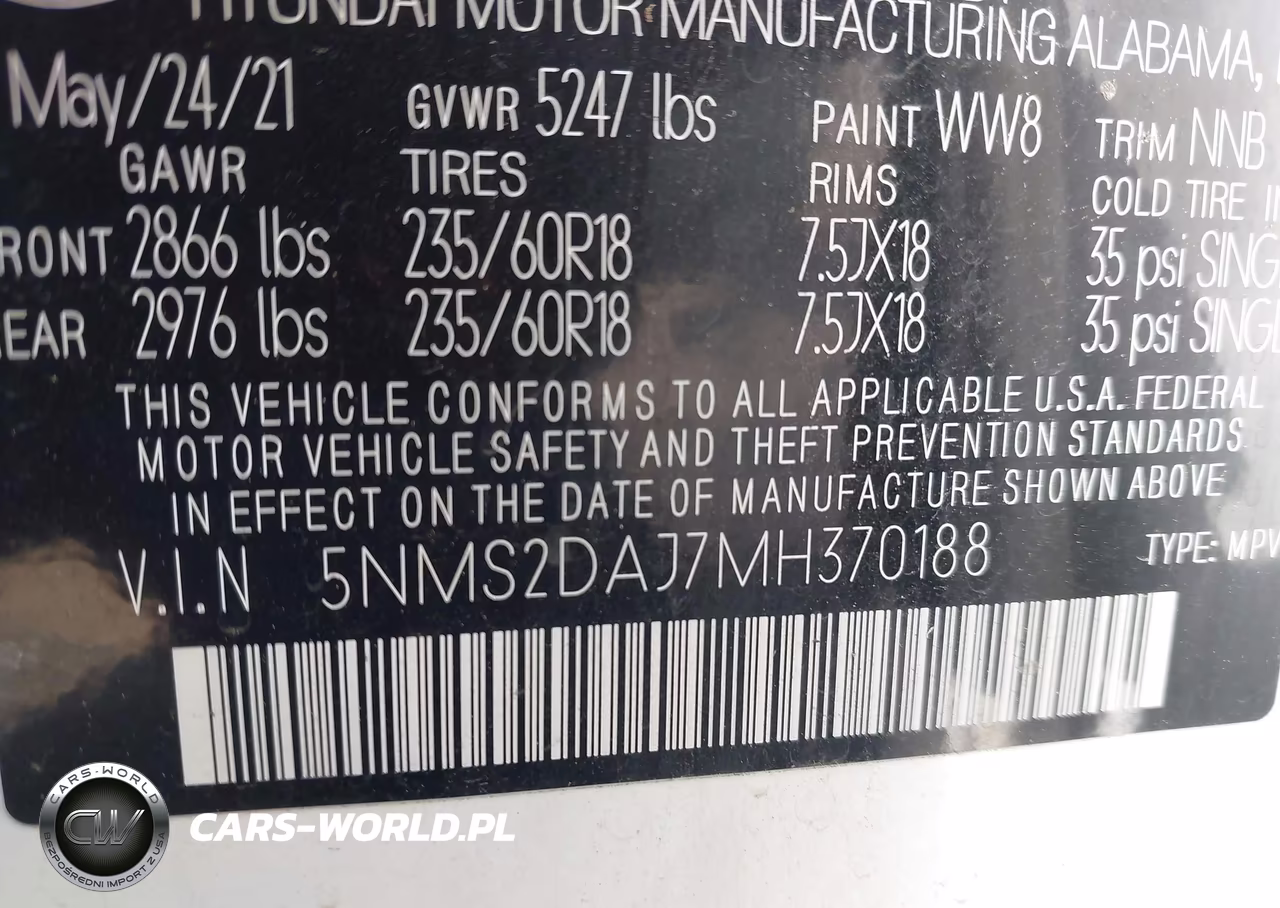 2021 Hyundai Santa Fe Sel VIN:5NMS2DAJ7MH370188 - 9