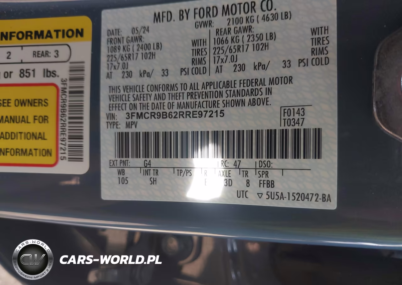 2024 Ford Bronco Sport Big Bend VIN:3FMCR9B62RRE97215 - 9