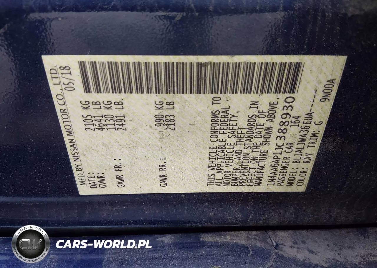 2018 Nissan Maxima 3.5 Sv VIN:1N4AA6AP1JC388930 - 9