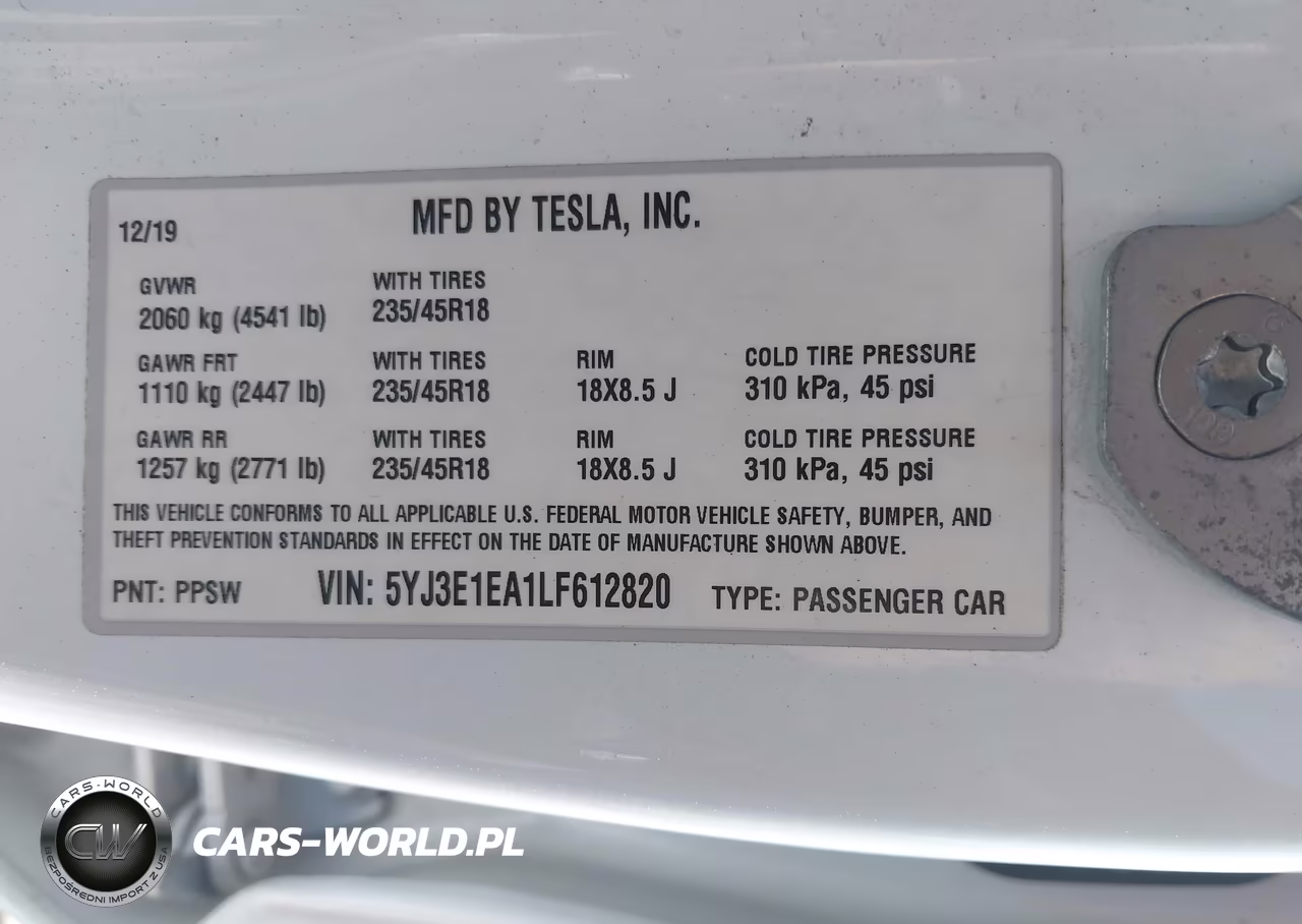 2020 Tesla Model 3 Standard Range Plus Rear-Wheel Drive-Standard Range Rear-Wheel Drive VIN:5YJ3E1EA1LF612820 - 9