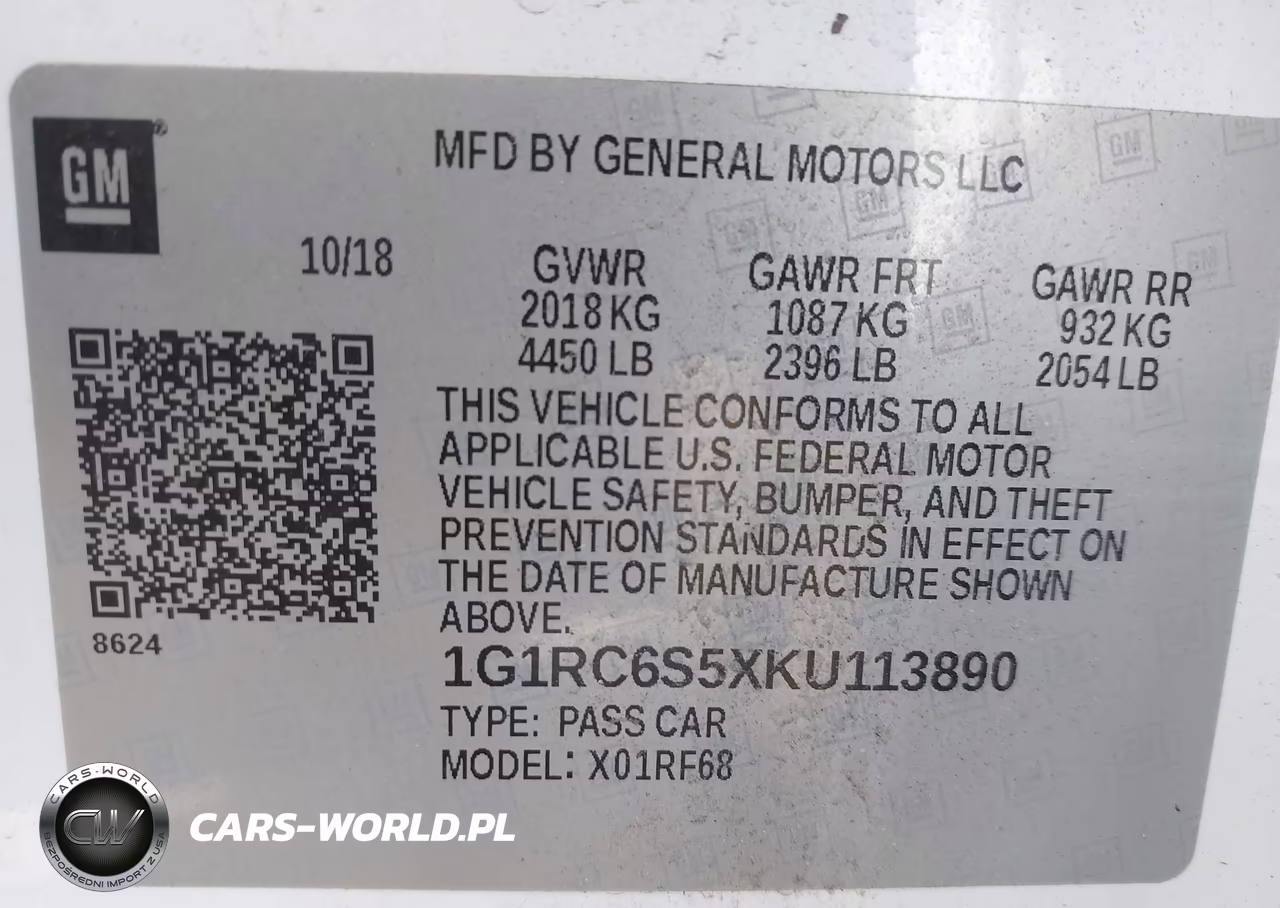 2019 Chevrolet Volt Lt VIN:1G1RC6S5XKU113890 - 9
