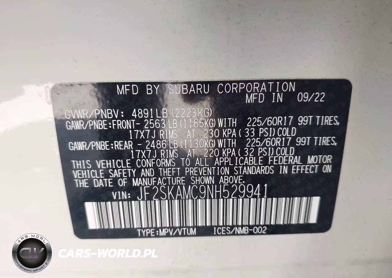 2022 Subaru Forester Wilderness VIN:JF2SKAMC9NH529941 - 9