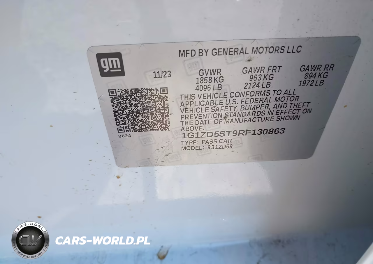 2024 Chevrolet Malibu Fwd 1Lt VIN:1G1ZD5ST9RF130863 - 9