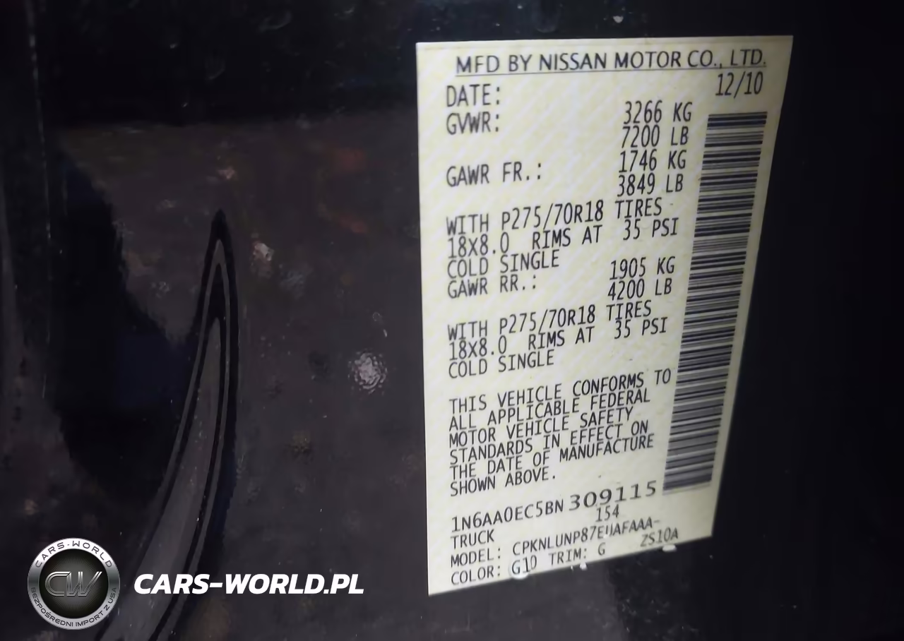 2011 Nissan Titan Pro-4X VIN:1N6AA0EC5BN309115 - 9