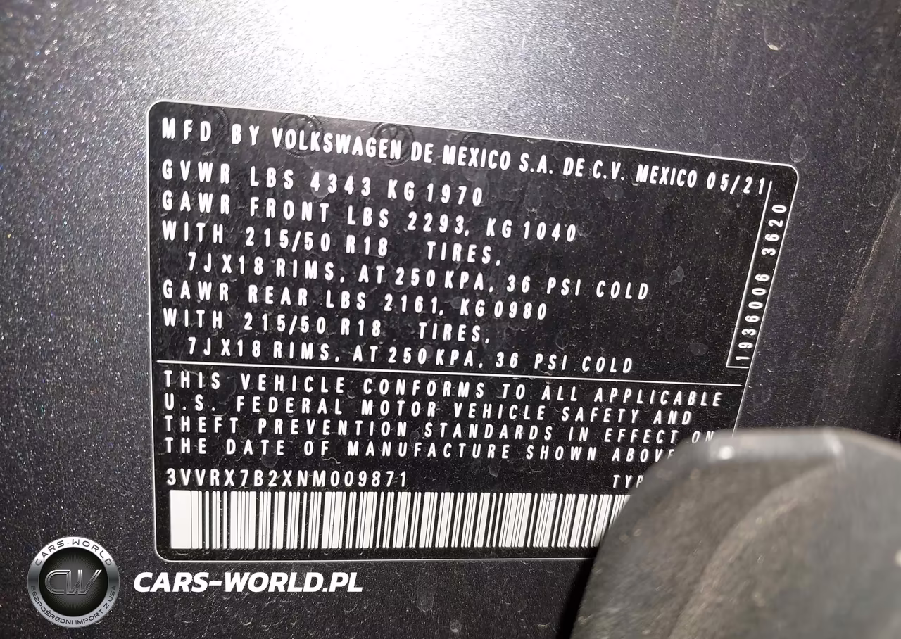 2022 Volkswagen Taos 1.5T Se VIN:3VVRX7B2XNM009871 - 9