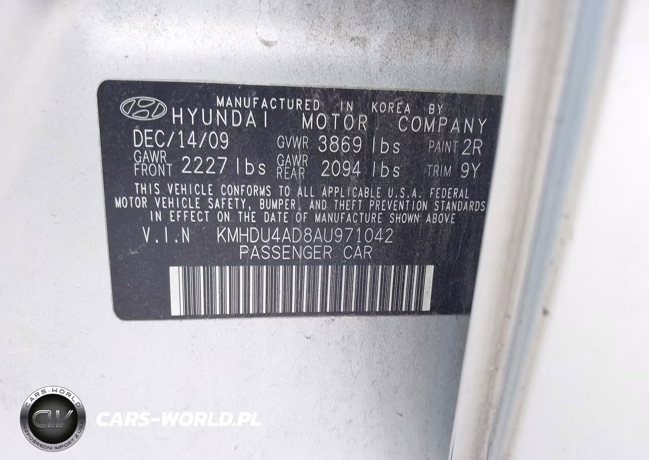 2010 Hyundai Elantra Gls VIN:KMHDU4AD8AU971042 - 9