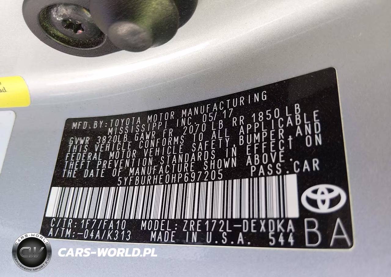 2017 Toyota Corolla L VIN:5YFBURHE0HP697205 - 9