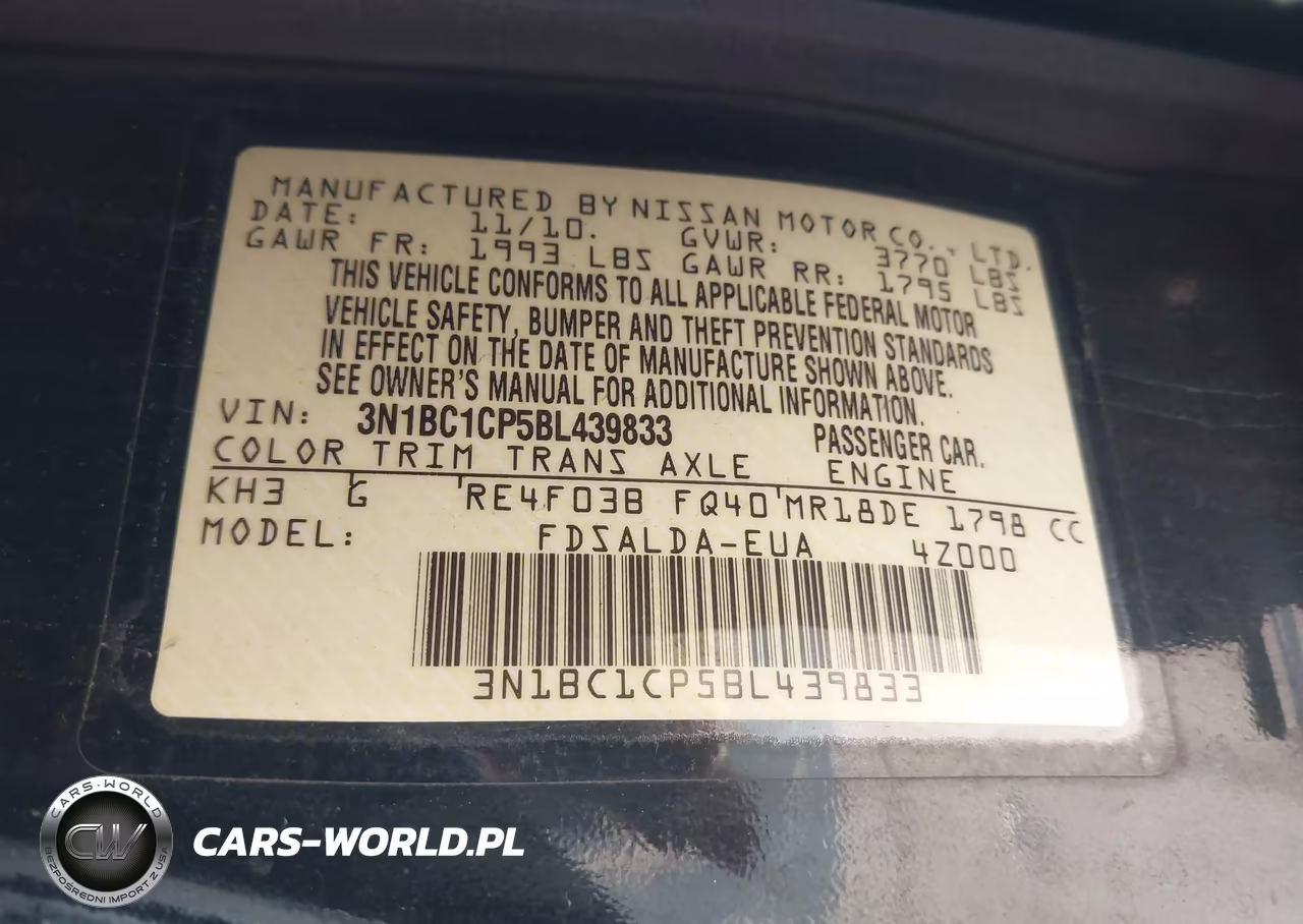 2011 Nissan Versa 1.8S VIN:3N1BC1CP5BL439833 - 8