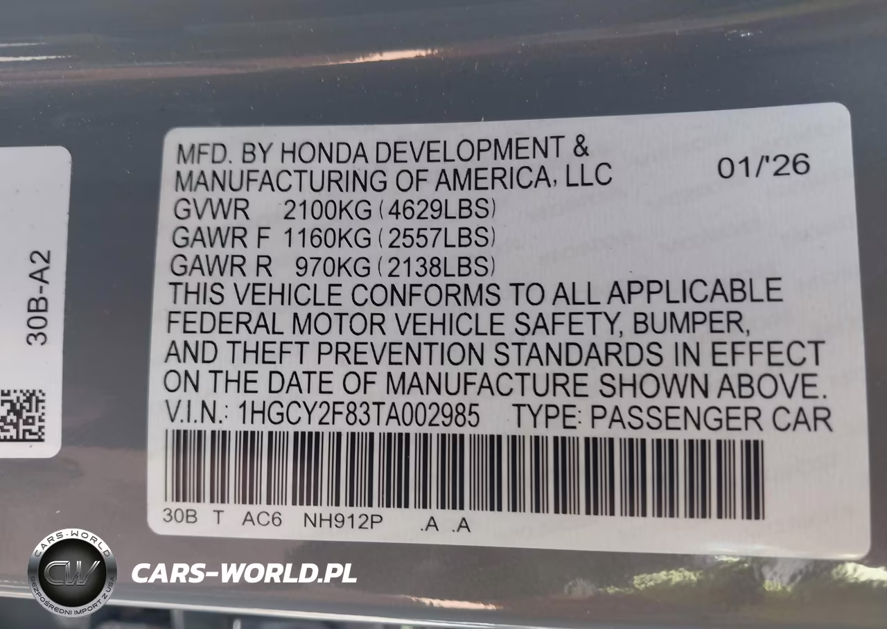 2026 Honda Accord Hybrid Touring VIN:1HGCY2F83TA002985 - 9