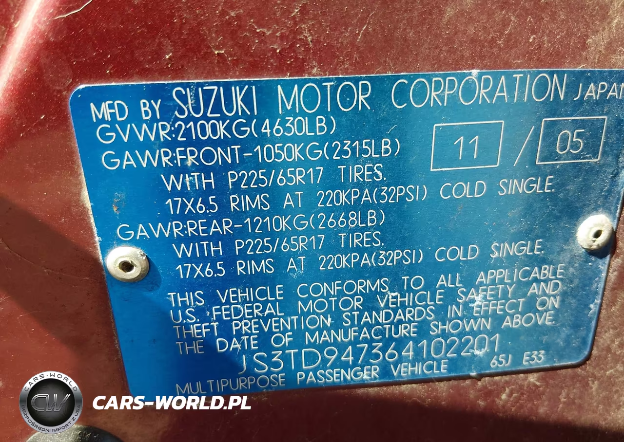 2006 Suzuki Grand Vitara Luxury VIN:JS3TD947364102201 - 9