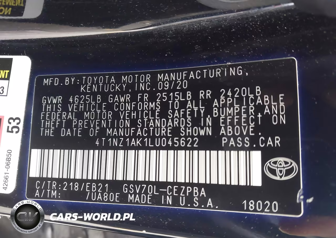 2020 Toyota Camry Trd VIN:4T1NZ1AK1LU045622 - 9