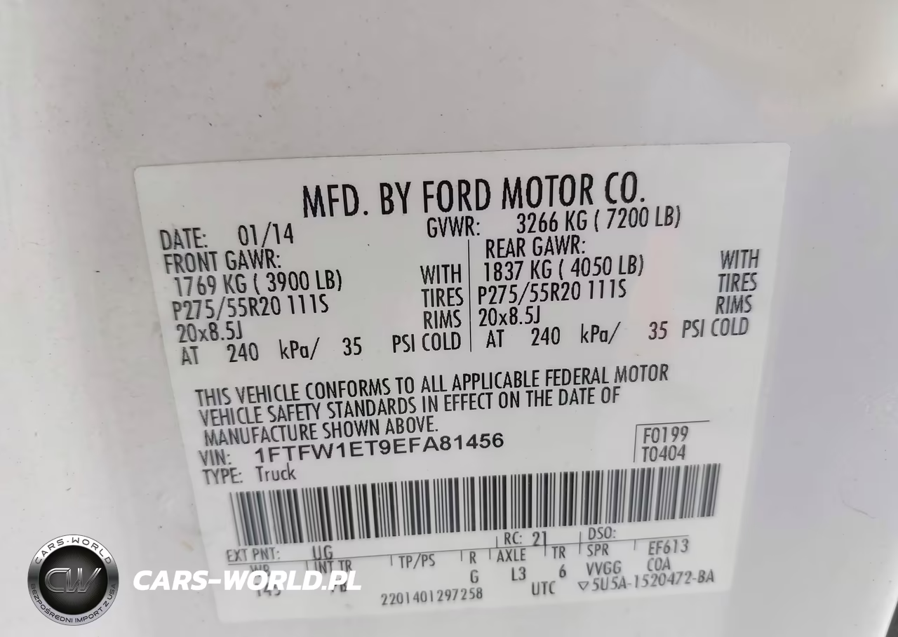 2014 Ford F-150 Platinum VIN:1FTFW1ET9EFA81456 - 9