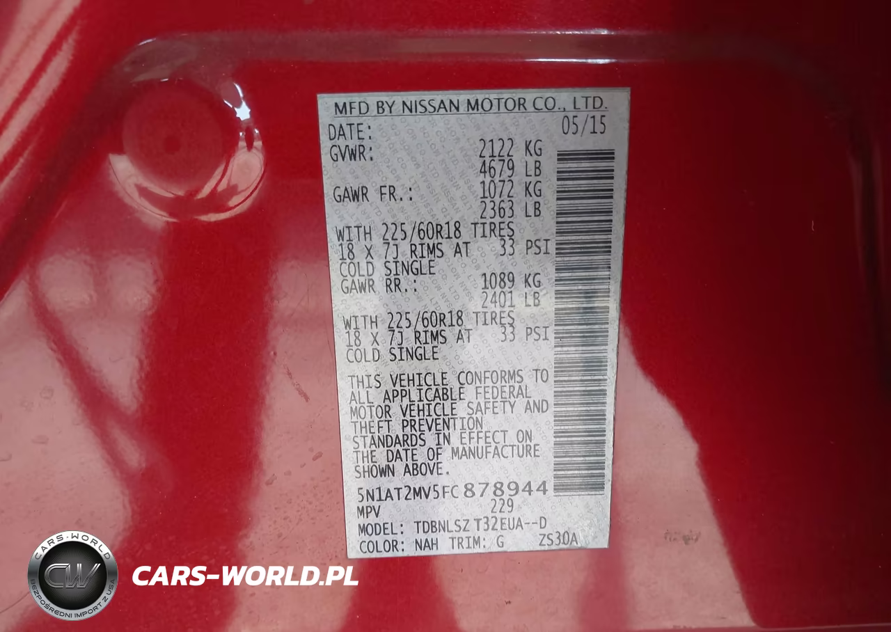 2015 Nissan Rogue Sl VIN:5N1AT2MV5FC878944 - 9