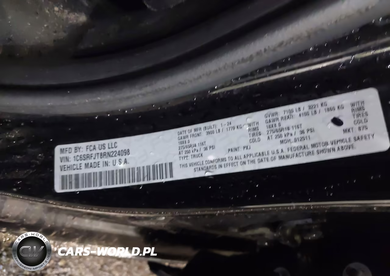 2024 Ram 1500 VIN:1C6SRFJT8RN224098 - 9