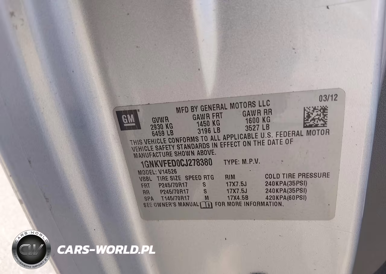 2012 Chevrolet Traverse Ls VIN:1GNKVFED0CJ278380 - 9