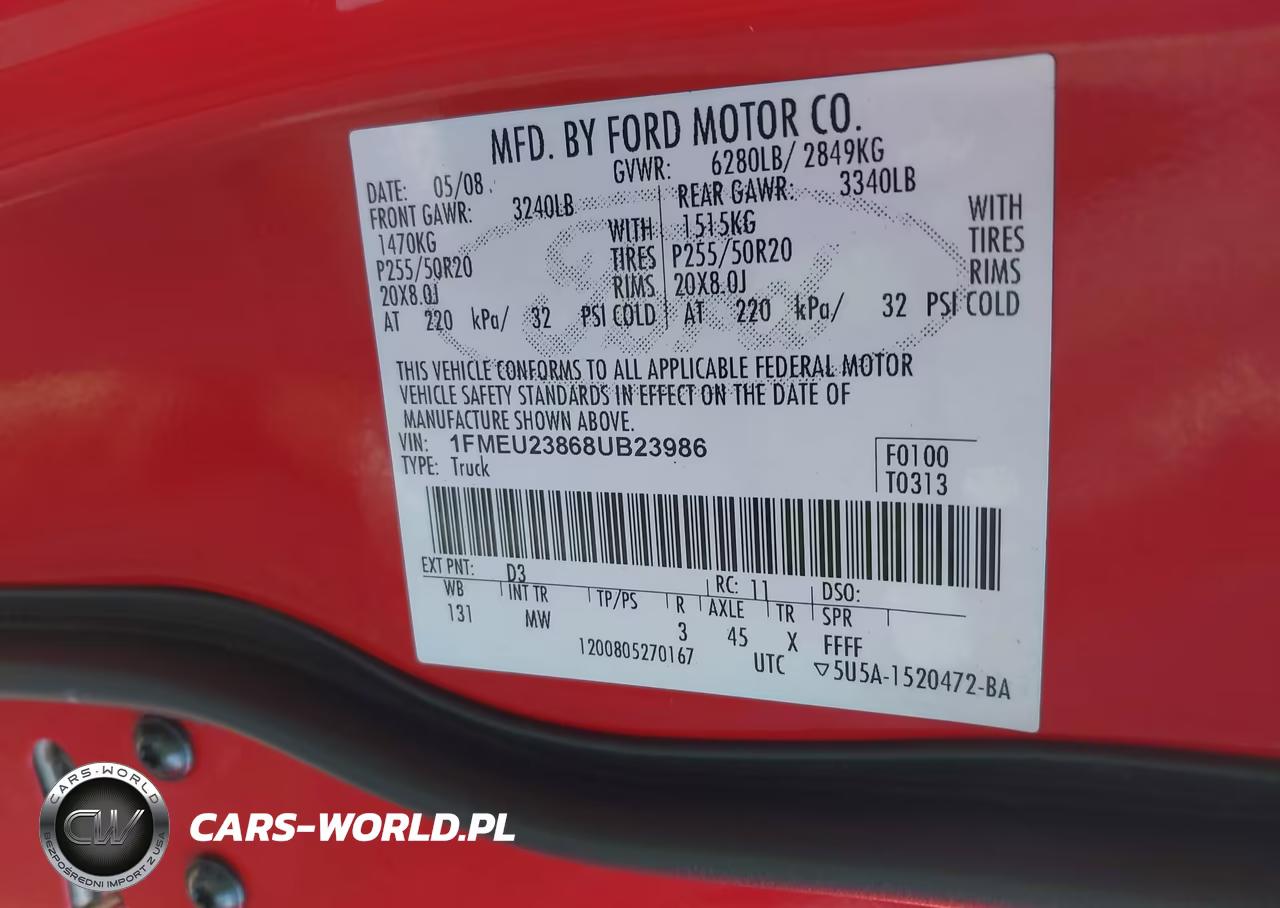 2008 Ford Explorer Sport Trac Limited VIN:1FMEU23868UB23986 - 9
