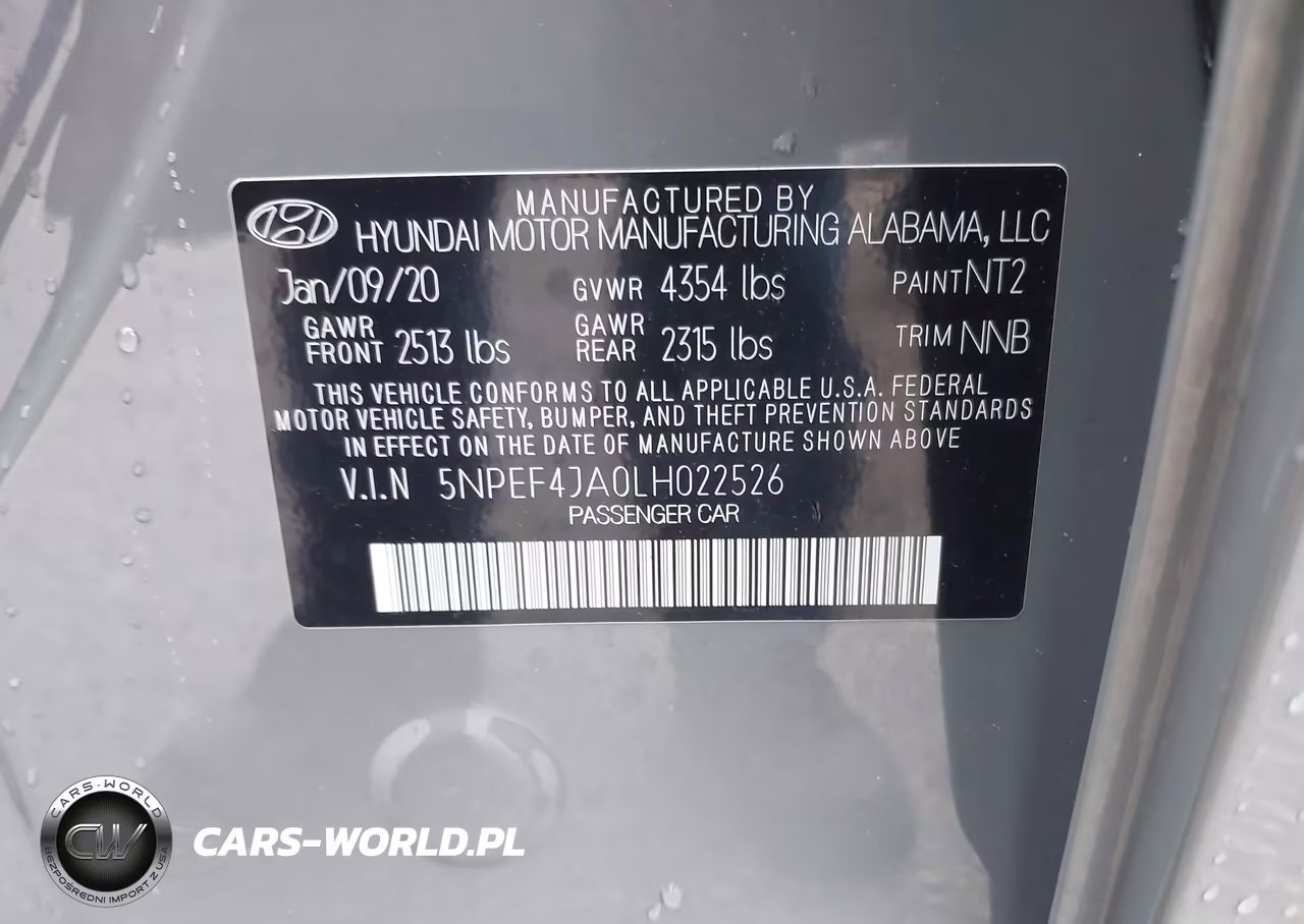2020 Hyundai Sonata Sel VIN:5NPEF4JA0LH022526 - 9