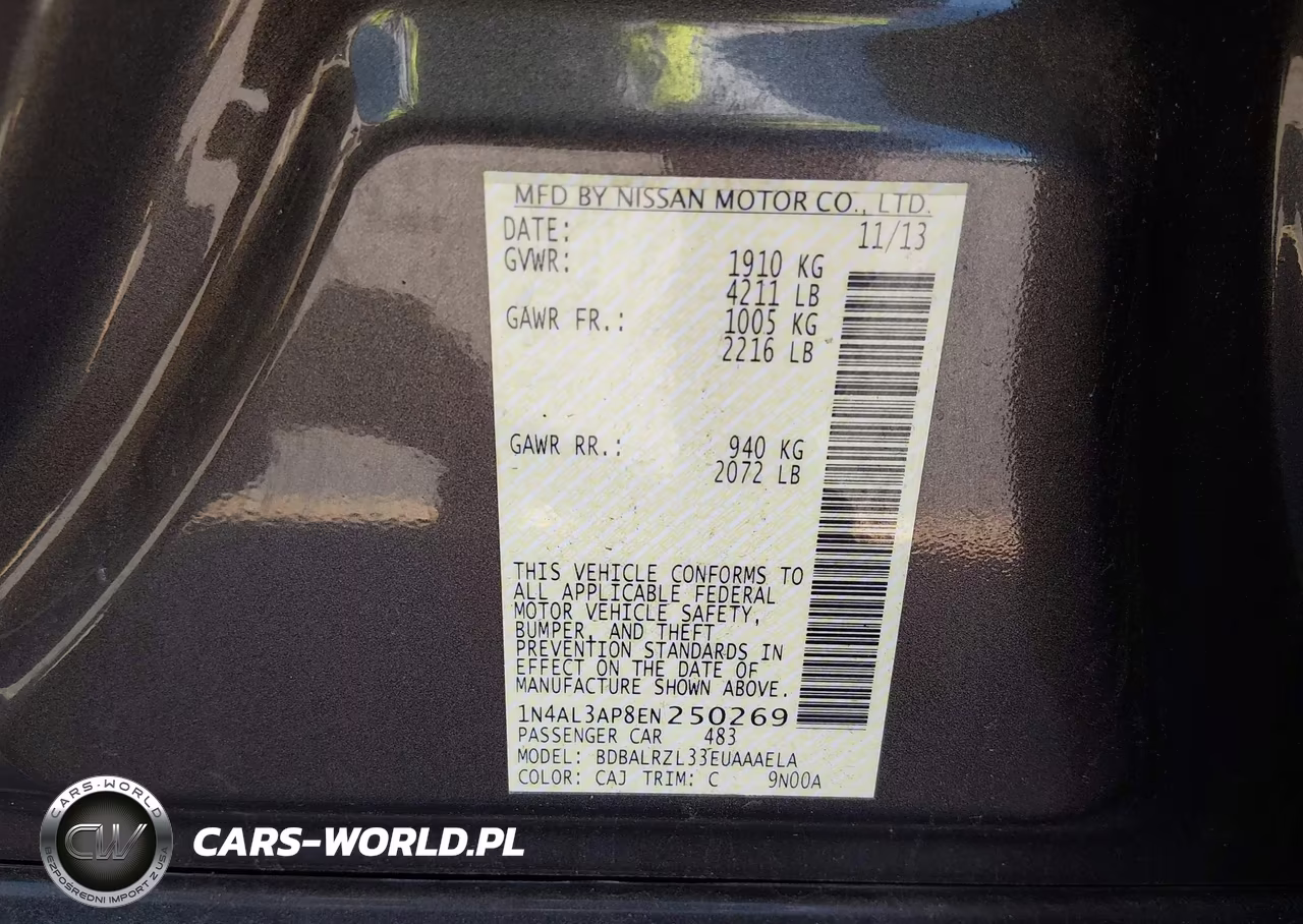 2014 Nissan Altima 2.5 S VIN:1N4AL3AP8EN250269 - 9