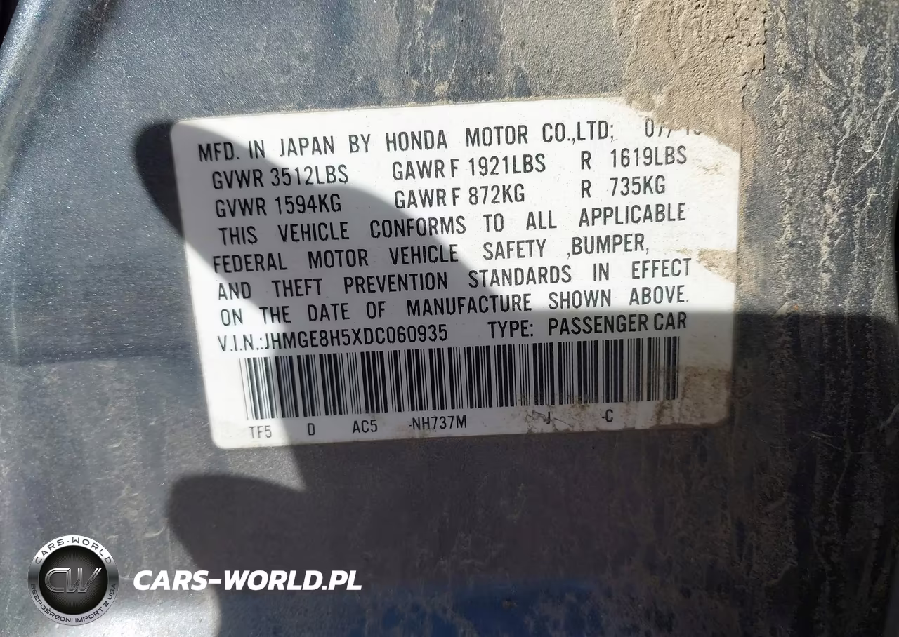 2013 Honda Fit Sport VIN:JHMGE8H5XDC060935 - 9