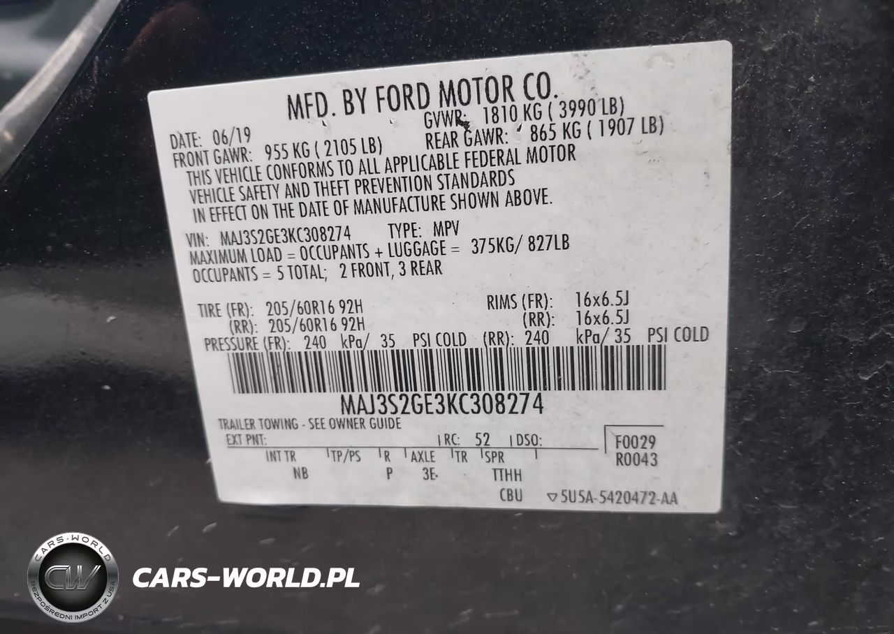 2019 Ford Ecosport Se VIN:MAJ3S2GE3KC308274 - 9