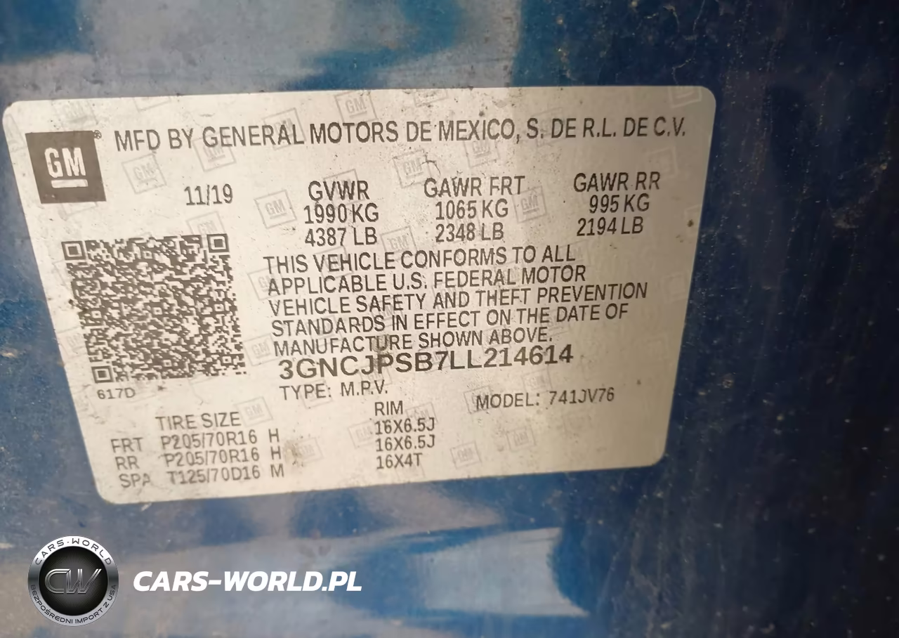 2020 Chevrolet Trax Awd Lt VIN:3GNCJPSB7LL214614 - 9