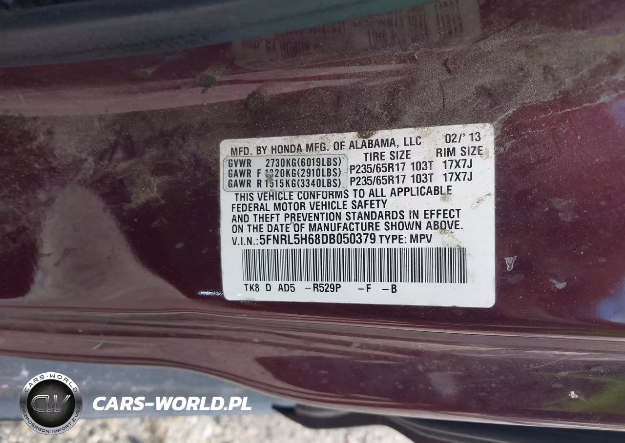 2013 Honda Odyssey Ex-L VIN:5FNRL5H68DB050379 - 9