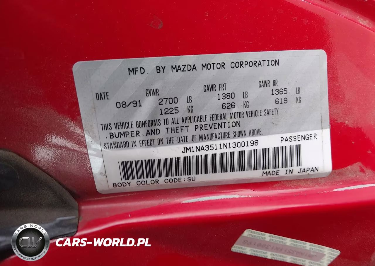 1992 Mazda Mx-5 Miata VIN:JM1NA3511N1300198 - 9