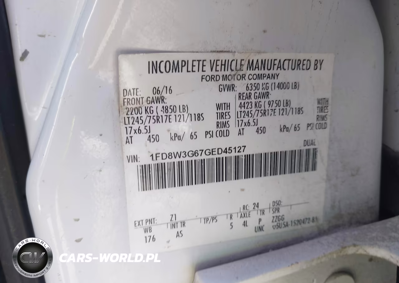 2016 Ford F-350 Chassis Xl VIN:1FD8W3G67GED45127 - 9