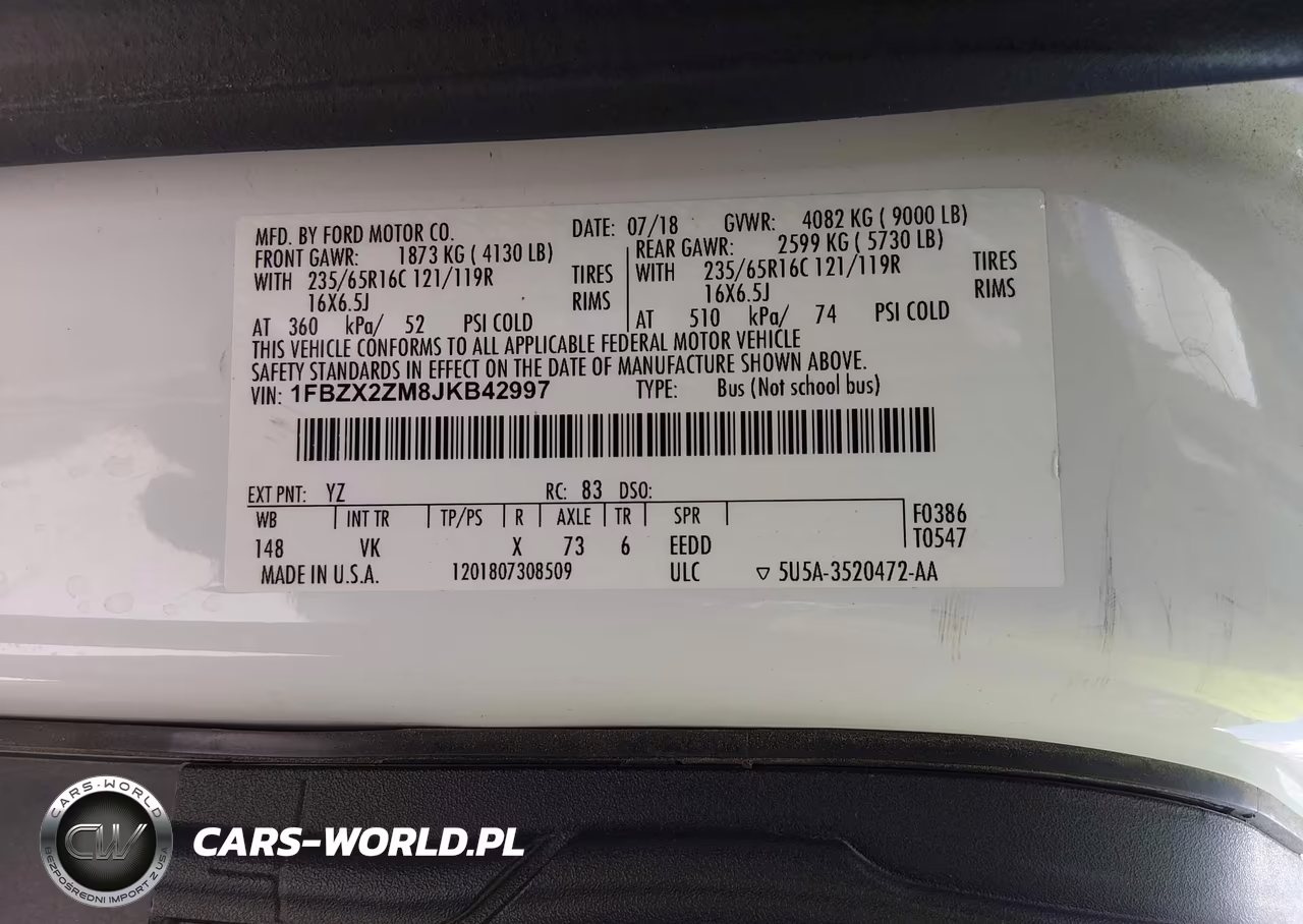 2018 Ford Transit-350 Xl VIN:1FBZX2ZM8JKB42997 - 4