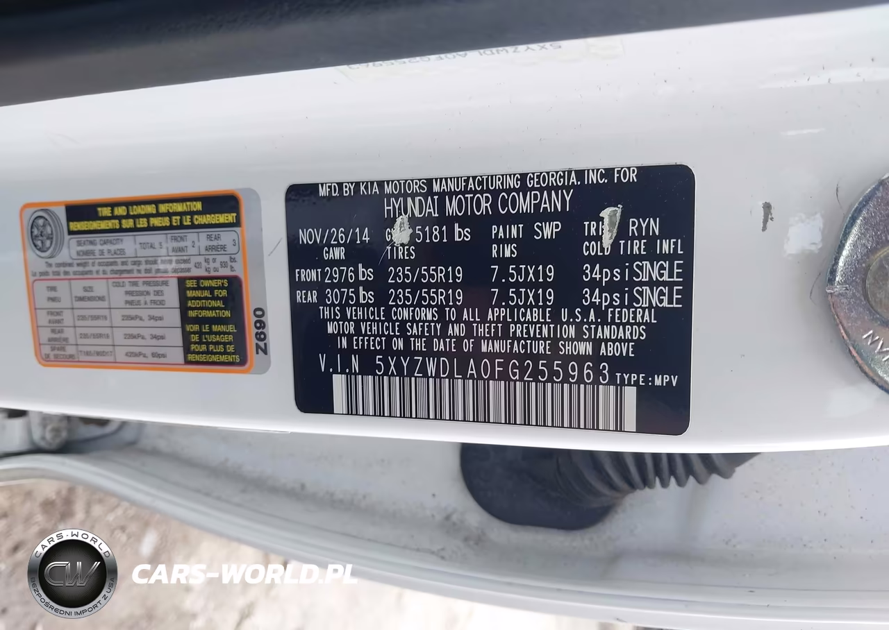 2015 Hyundai Santa Fe Sport 2.0L Turbo VIN:5XYZWDLA0FG255963 - 9