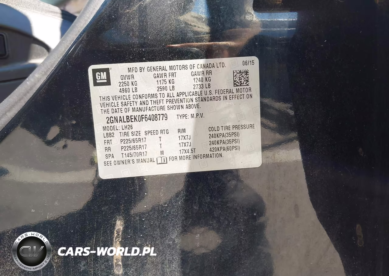 2015 Chevrolet Equinox 1Lt VIN:2GNALBEK0F6408779 - 9