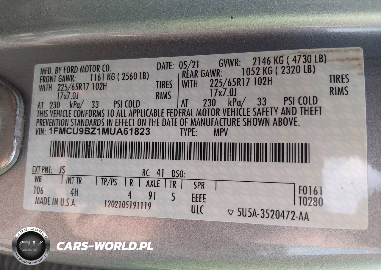 2021 Ford Escape Se Hybrid VIN:1FMCU9BZ1MUA61823 - 9