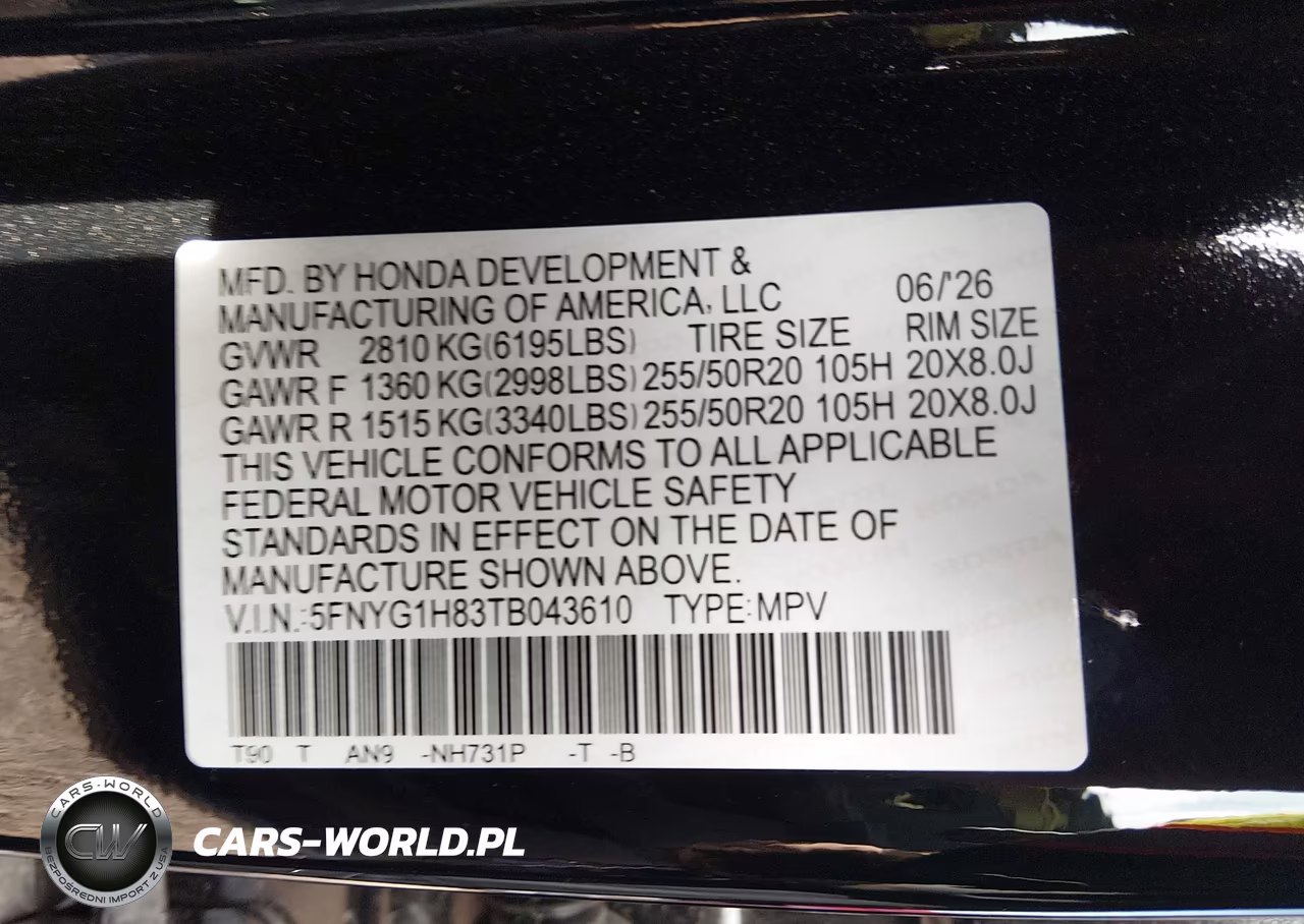 2026 Honda Pilot Elite VIN:5FNYG1H83TB043610 - 9