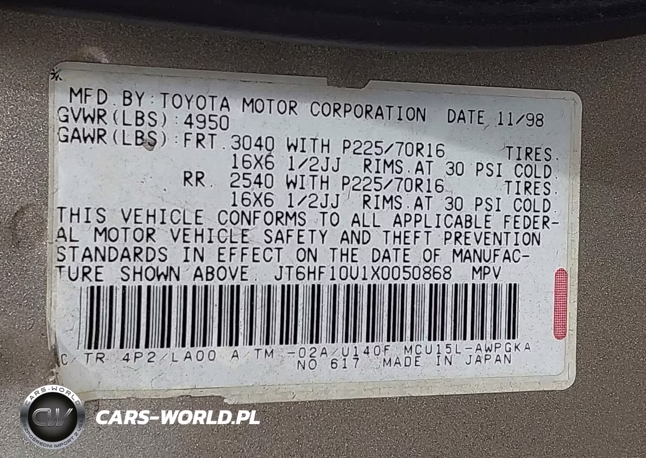 1999 Lexus Rx 300 VIN:JT6HF10U1X0050868 - 9
