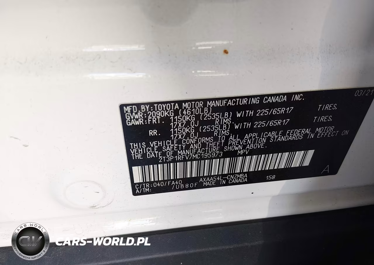 2021 Toyota Rav4 Xle VIN:2T3P1RFV7MC195973 - 9