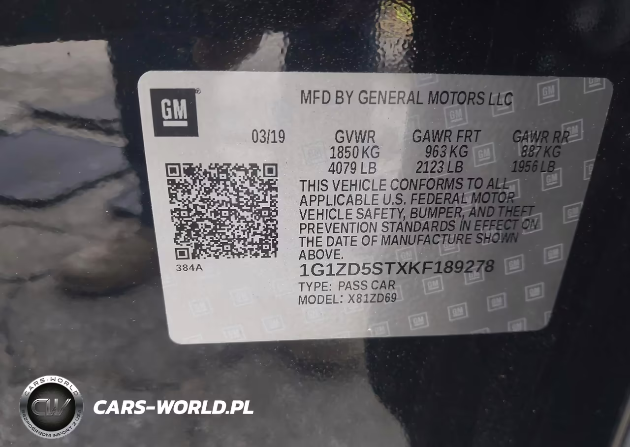 2019 Chevrolet Malibu Lt VIN:1G1ZD5STXKF189278 - 9