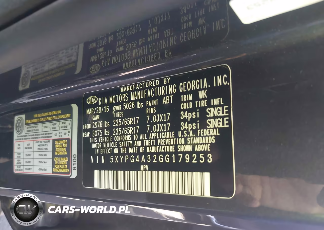 2016 Kia Sorento 2.4L Lx VIN:5XYPG4A32GG179253 - 9