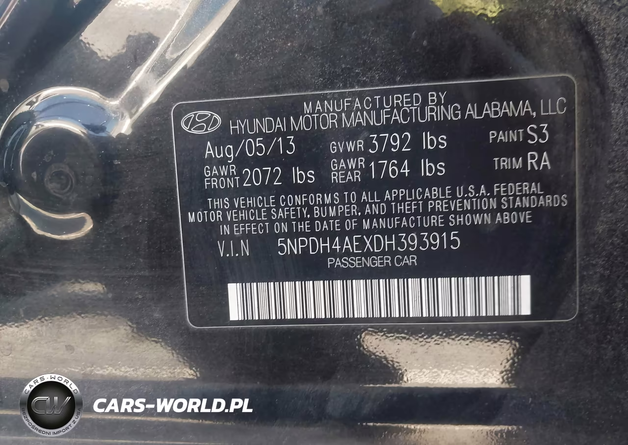 2013 Hyundai Elantra Gls VIN:5NPDH4AEXDH393915 - 9