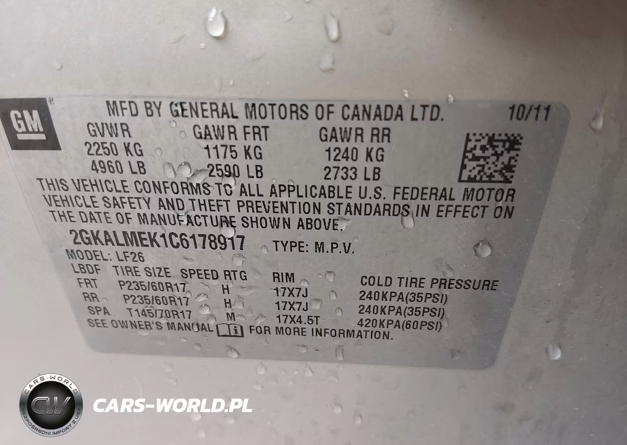 2012 GMC Terrain Sle-1 VIN:2GKALMEK1C6178917 - 9